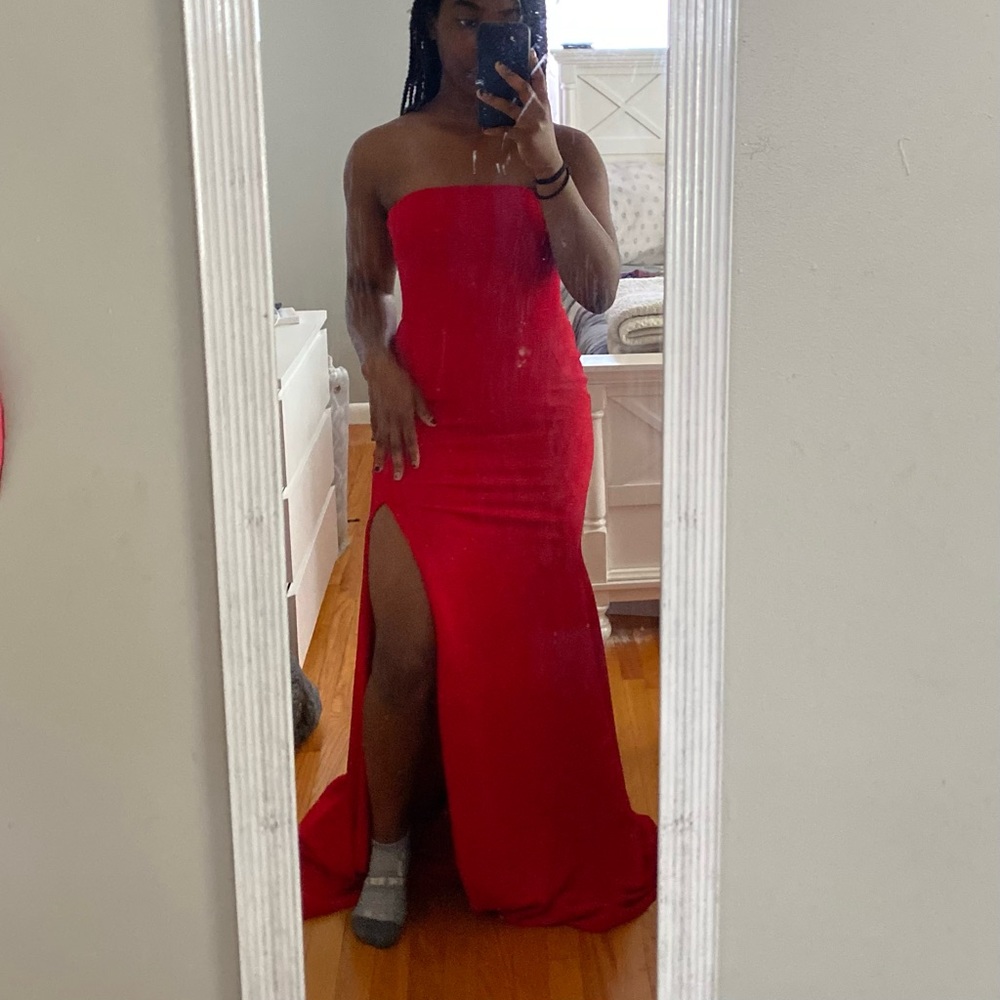 Red Sparkle Prom Dress Size 8 (altered)